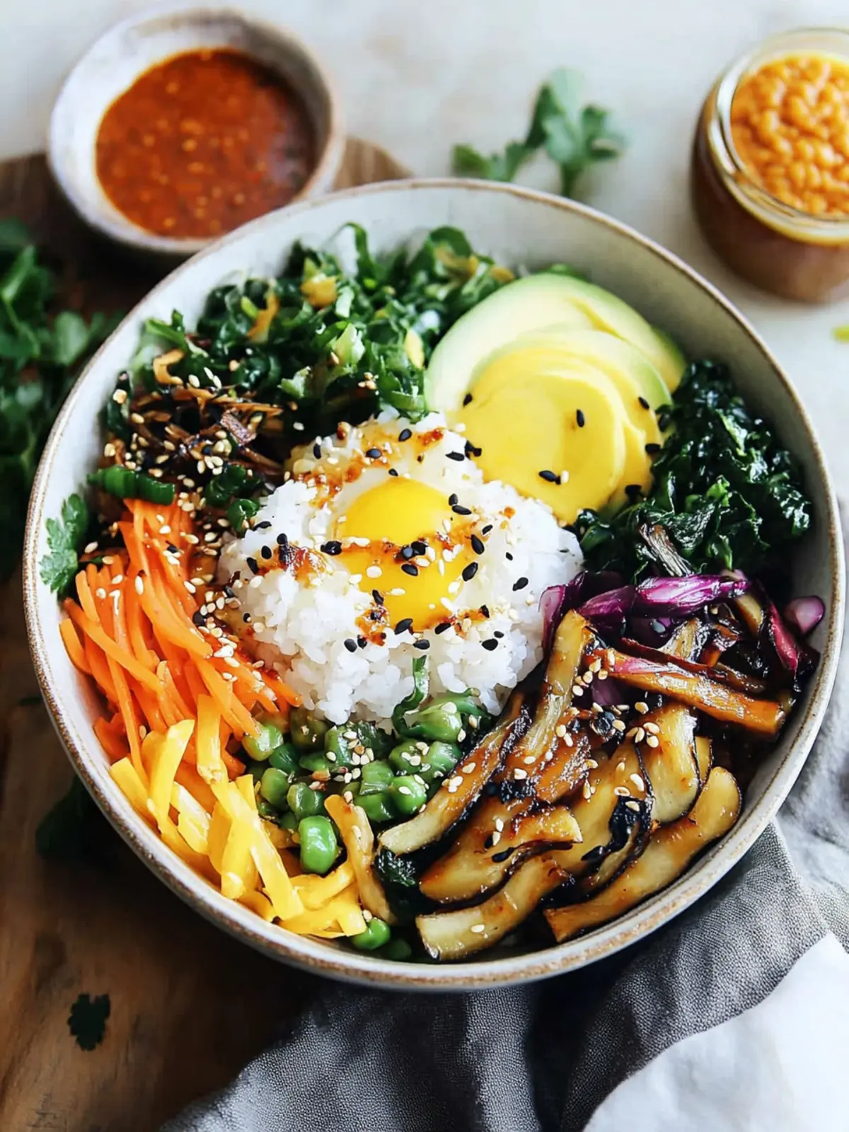 Delicious Healthy Vegan Bibimbap for Effortless Meal Prep 3 Healthy Vegan Bibimbap (Korean Rice Bowl)