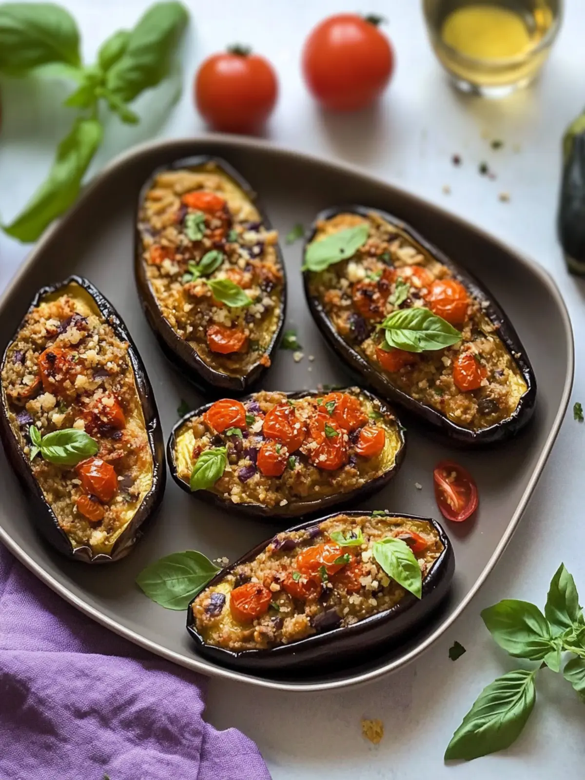 Vegan Stuffed Eggplant: Quick Mediterranean Delight for All 3 Vegan Stuffed Eggplant