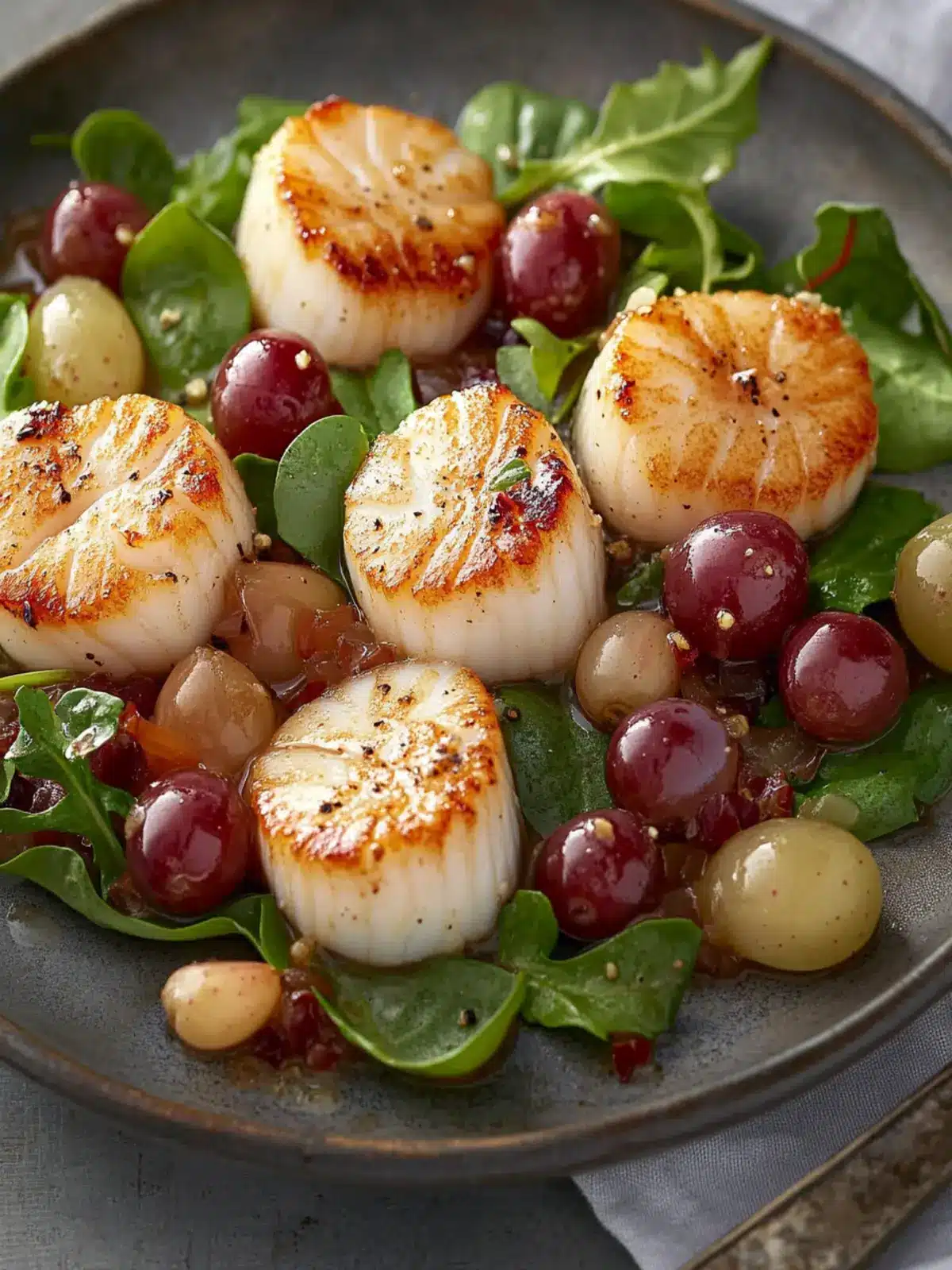 Scallops with Grapes and Watercress: A Healthy Flavor Adventure 5 Scallops with Grapes and Watercress