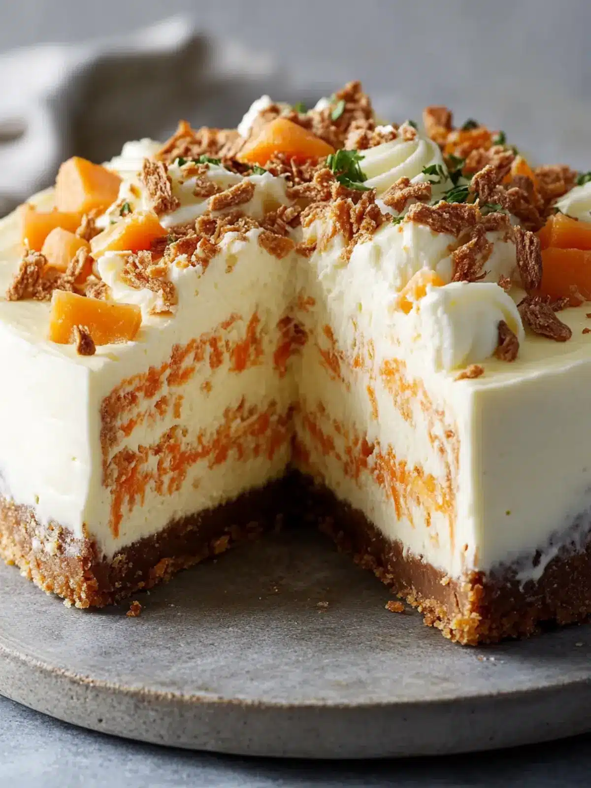 Carrot Cake Cheesecake with Creamy Topping for Sweet Moments 5 Carrot Cake Cheesecake with Creamy Topping