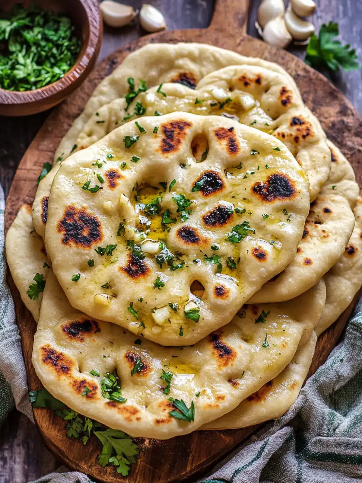 Perfectly Fluffy Homemade Garlic Naan for Your Dinner Table 3 Homemade Garlic Naan
