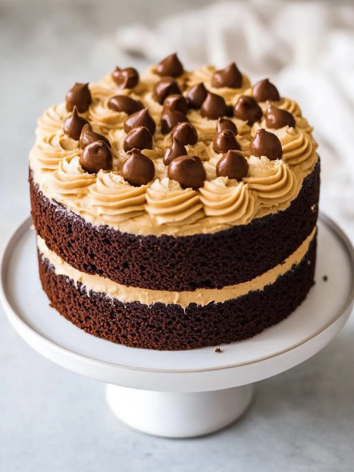 Indulge in Chocolate Layer Cake with Creamy Peanut Butter Frosting 4 Chocolate Layer Cake with Creamy Peanut Butter Frosting