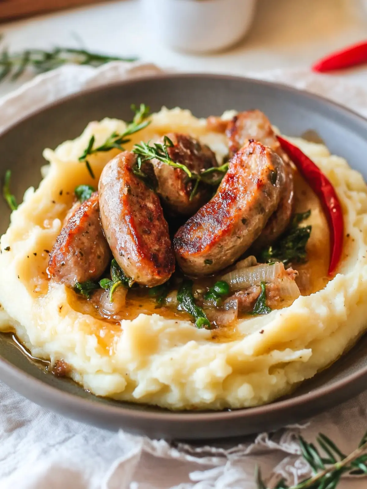 Hearty and Easy Roasted Sausage Dinner with Mashed Potatoes 4 Hearty and Easy Roasted Sausage Dinner with Creamy Mashed Potatoes