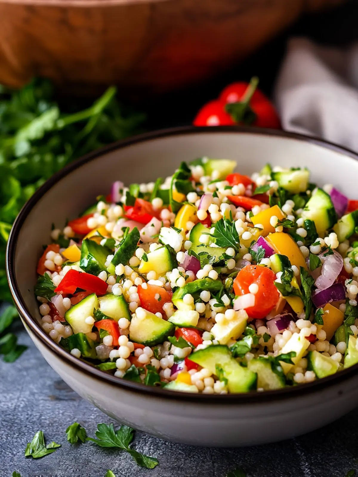 Vegan Pearl Couscous Salad Packed with Fresh Veggies Delight 2 Vegan Pearl Couscous Salad {Packed with Fresh Veggies}