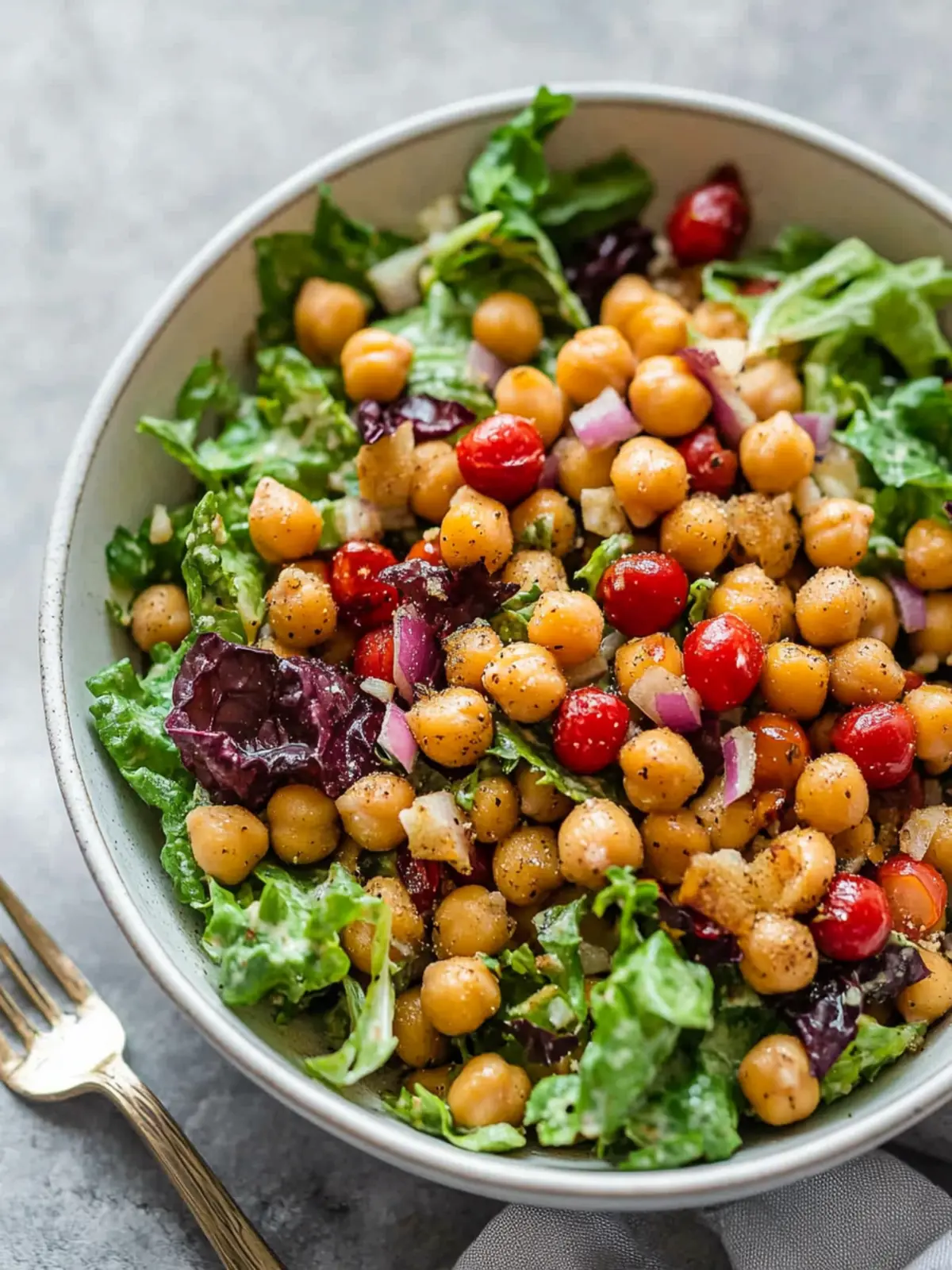 Delicious Roasted Chickpea Fall Salad with Apple Cider Vinaigrette 3 Roasted Chickpea Fall Salad