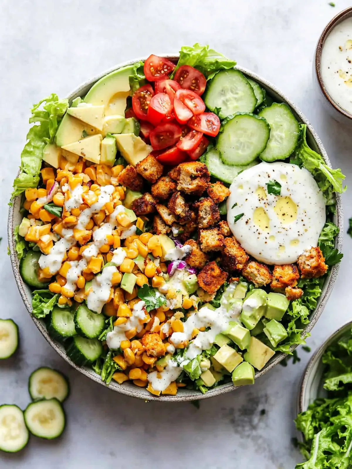 Vibrant Easy Vegan Cobb Salad with Creamy Ranch Dressing 4 Easy Vegan Cobb Salad with Ranch Dressing