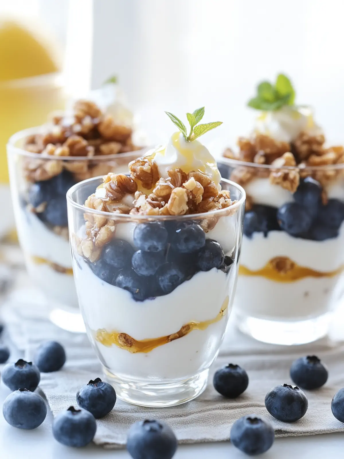 Lemon Yogurt Parfaits with Blueberries & Honey-Glazed Walnuts Delight 5 Lemon Yogurt Parfaits with Blueberries & Honey-Glazed Walnuts