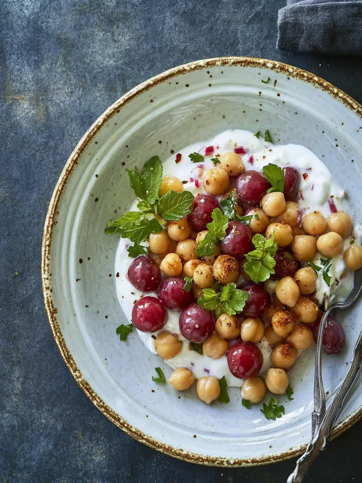 Spiced Chickpeas and Grapes with Yogurt for Vibrant Health 3 Spiced Chickpeas and Grapes with Yogurt
