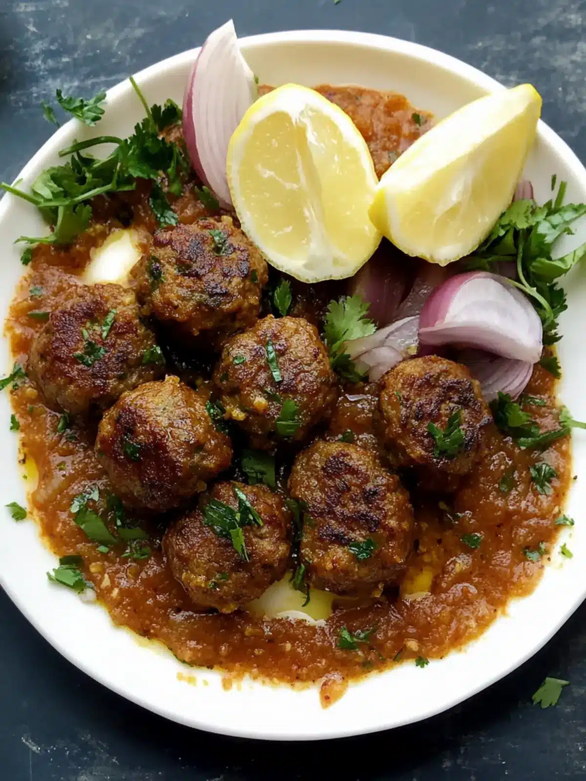 Lamb Koftas with Spicy Masala and Boiled Eggs Delight 4 Lamb Koftas