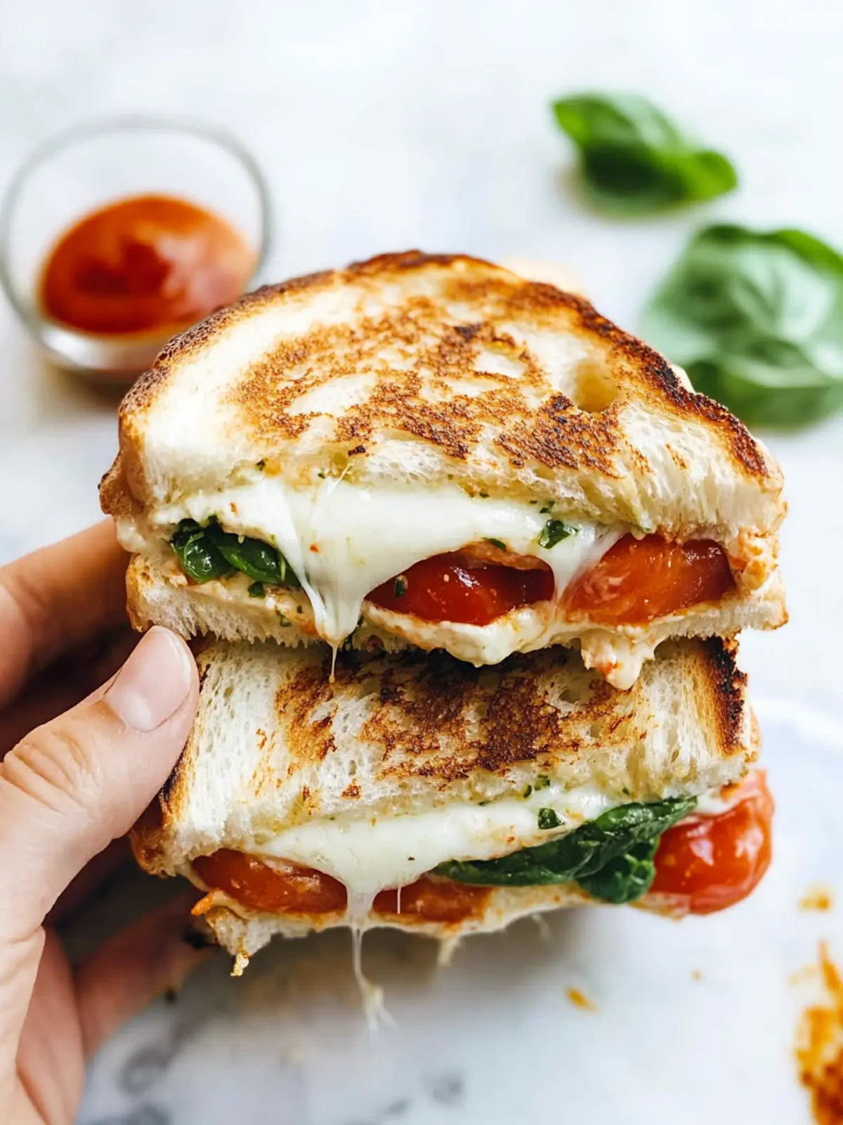 Loaded Caprese Grilled Cheese with Garlic Butter Bliss 4 Loaded Caprese Grilled Cheese