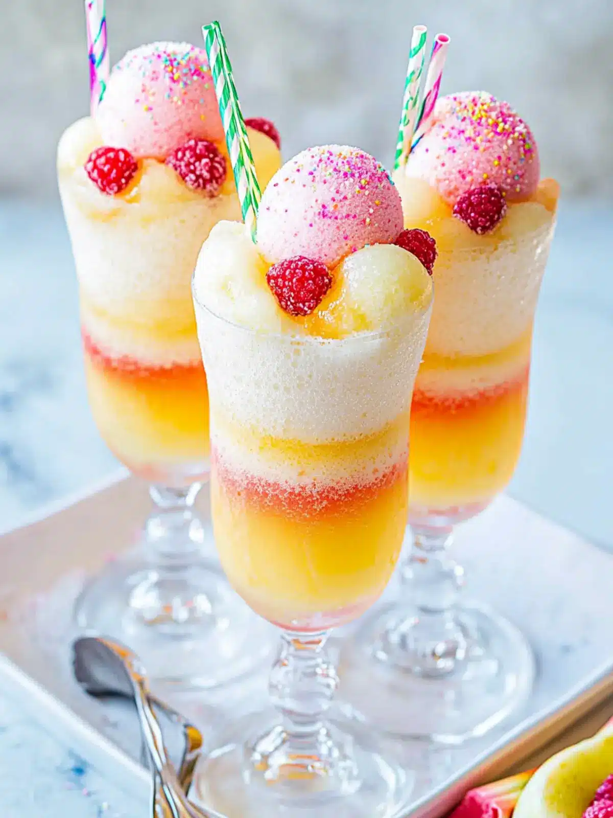 Rainbow Sherbet Sparkling Cider Floats for a Festive Cheers 2 Rainbow Sherbet Sparkling Cider Floats