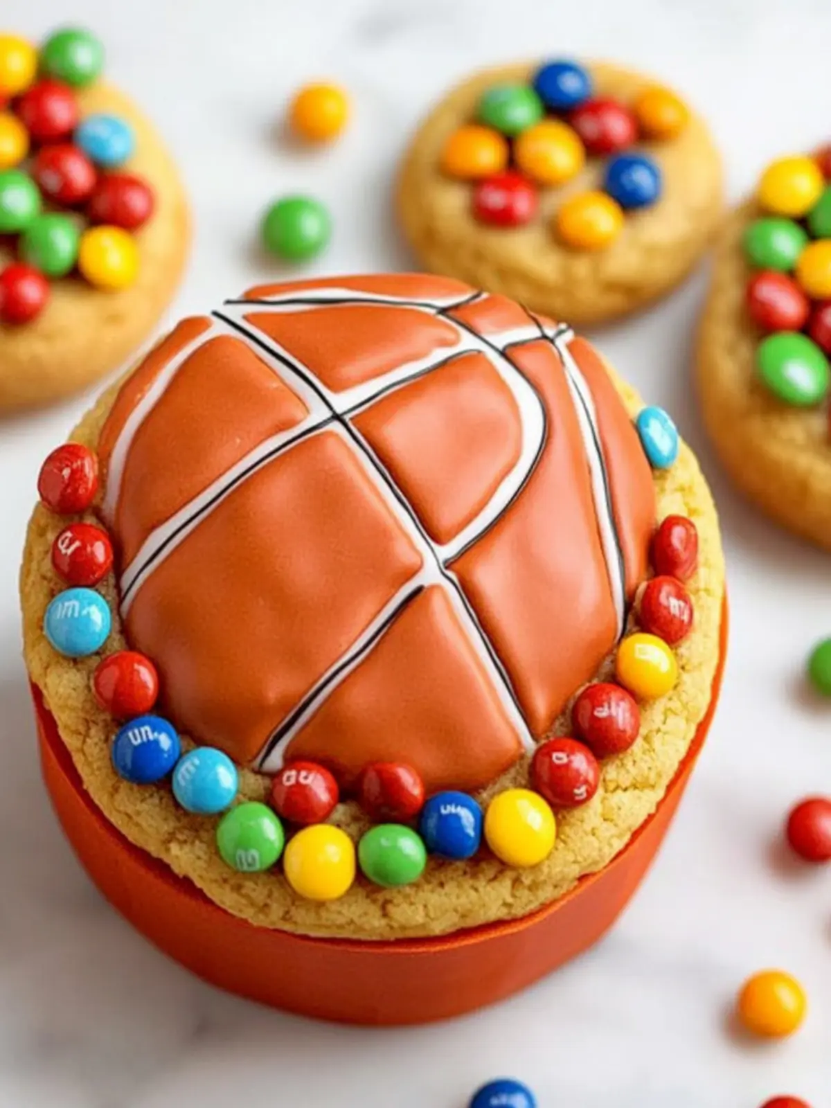 Basketball Piñata Cookies Filled with Skittles Surprise 3 Basketball Piñata Cookies filled with Skittles
