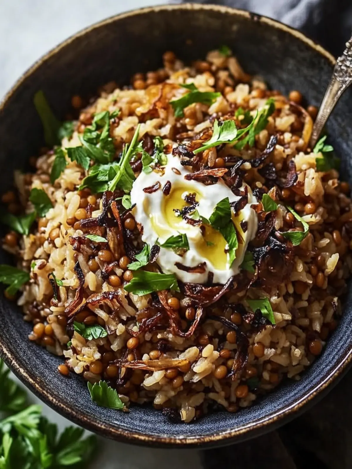 Mujadara: A Flavor-Packed Powerhouse of Rice and Lentils 4 Mujadara, a Powerhouse Blend of Rice, Lentils, and Deeply Caramelized Onions