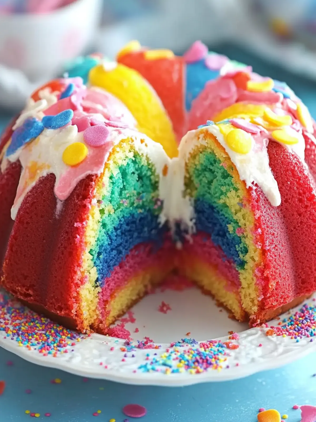 Color-Packed Rainbow Bundt Cake That Delights Everyone 2 Rainbow Bundt Cake
