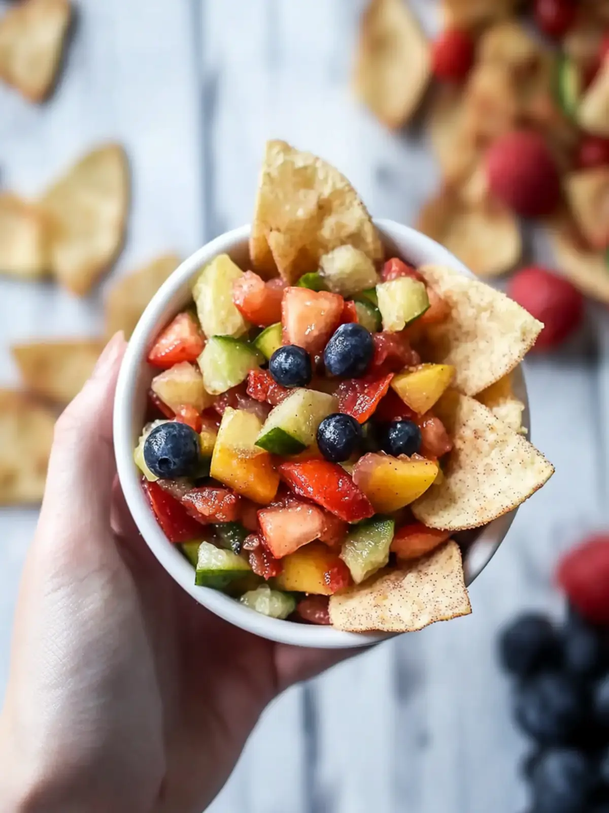 Delicious Fruit Salsa With Cinnamon Chips for Summer Fun 3 Fruit Salsa With Cinnamon Chips