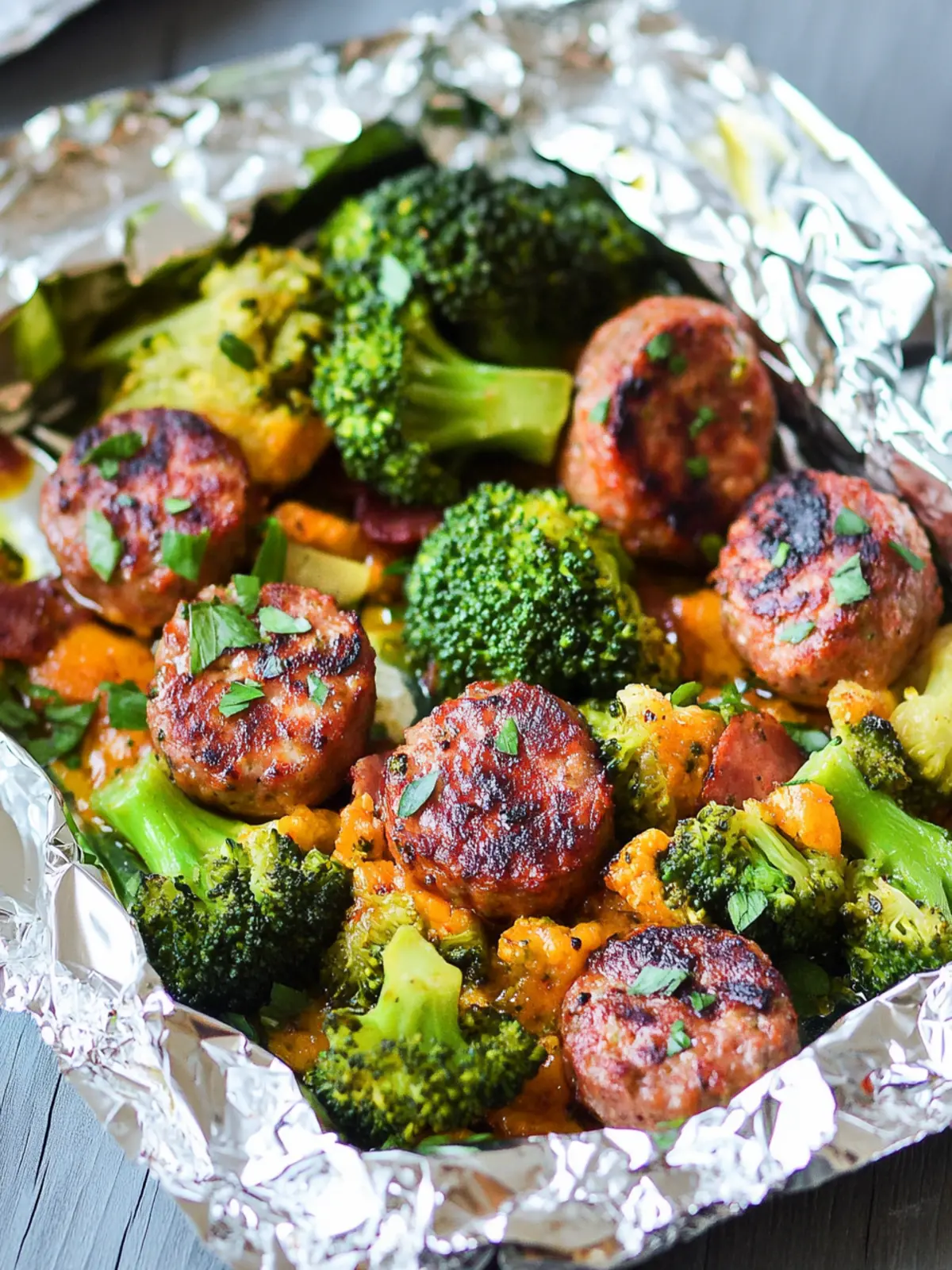 Sausage Broccoli Foil Packets: Quick Keto Dinner Delight 3 Sausage Broccoli Foil Packets