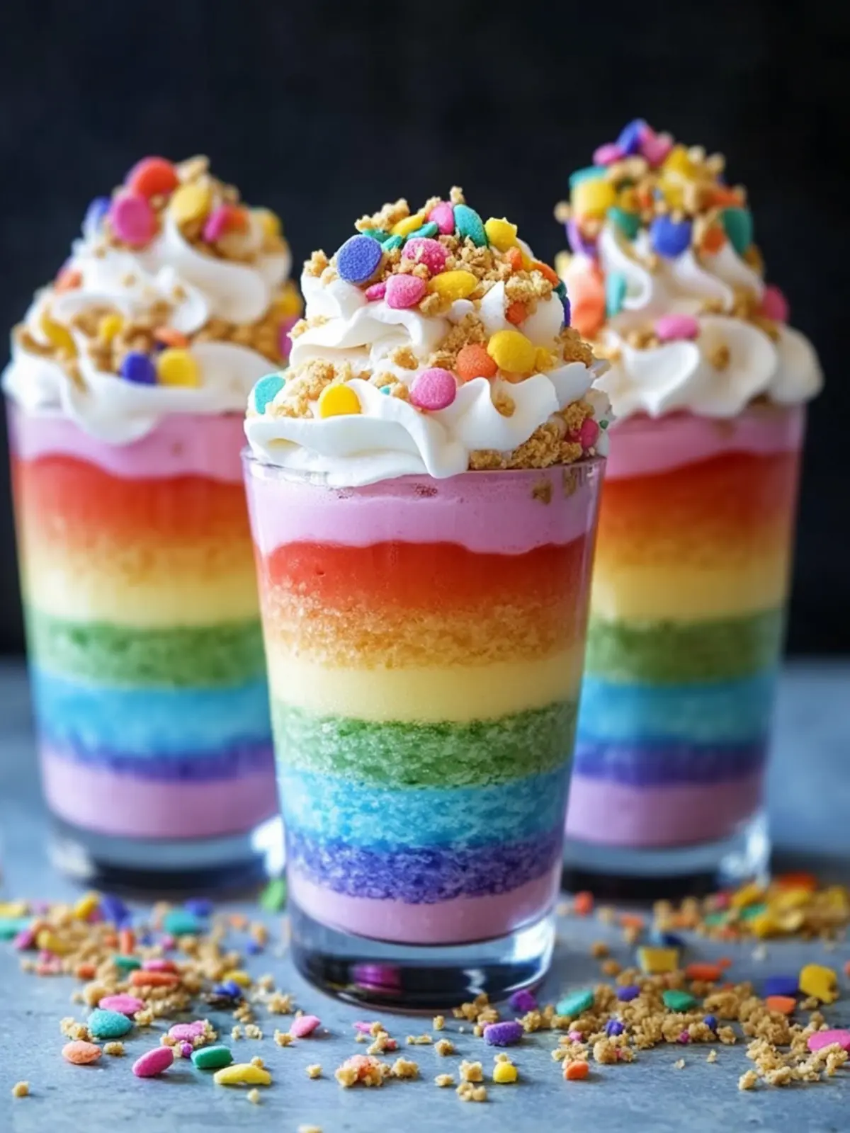 Colorful Rainbow No-Bake Cheesecake Parfaits to Wow Your Guests 2 Rainbow No-Bake Cheesecake Parfaits