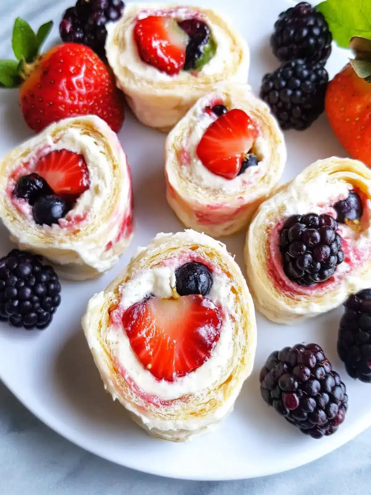 Easy Fruit Pinwheels with Cream Cheese and Berries Delight 5 Easy Fruit Pinwheels with Cream Cheese and Berries