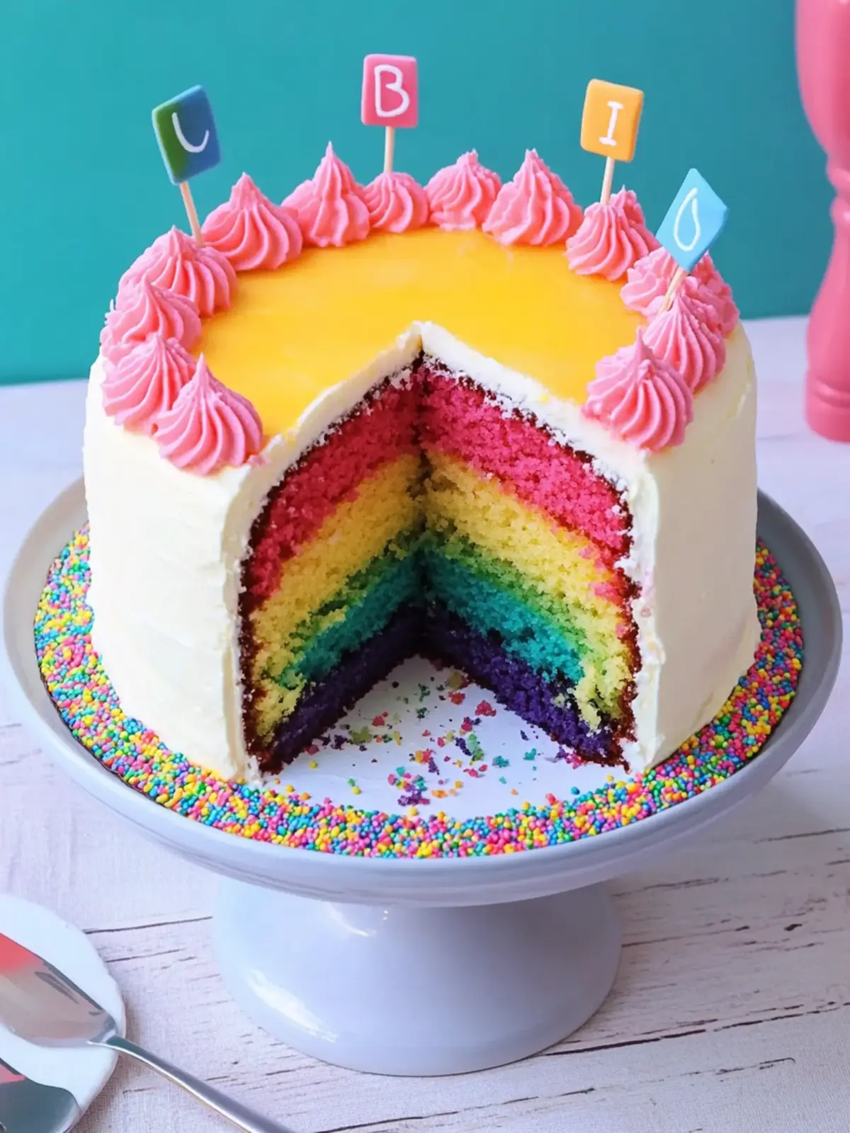 Rainbow-Surprise Lemon Cake Recipe & Cookbook Giveaway Delight 2 Rainbow-Surprise Lemon Cake & Surprise-Inside Cakes Cookbook Giveaway