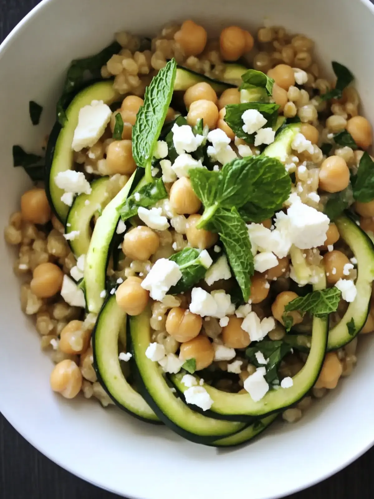 Chickpea, Barley and Zucchini Ribbon Salad with Mint and Feta Bliss 5 Chickpea, Barley and Zucchini Ribbon Salad with Mint and Feta
