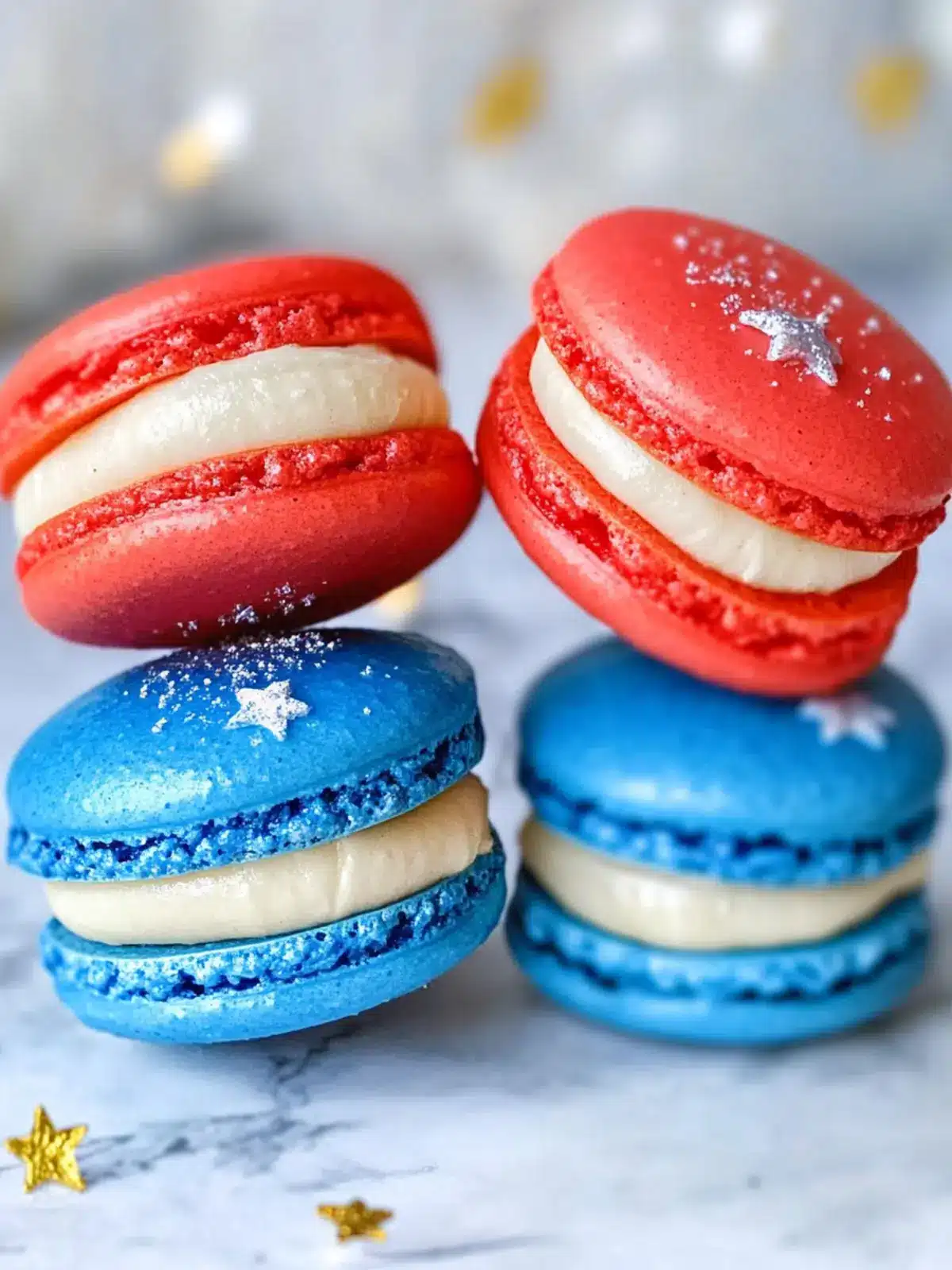 Patriotic Red White and Blue Macarons for July 4th Fun 2 Red White and Blue Macarons (July 4th Cookies!)