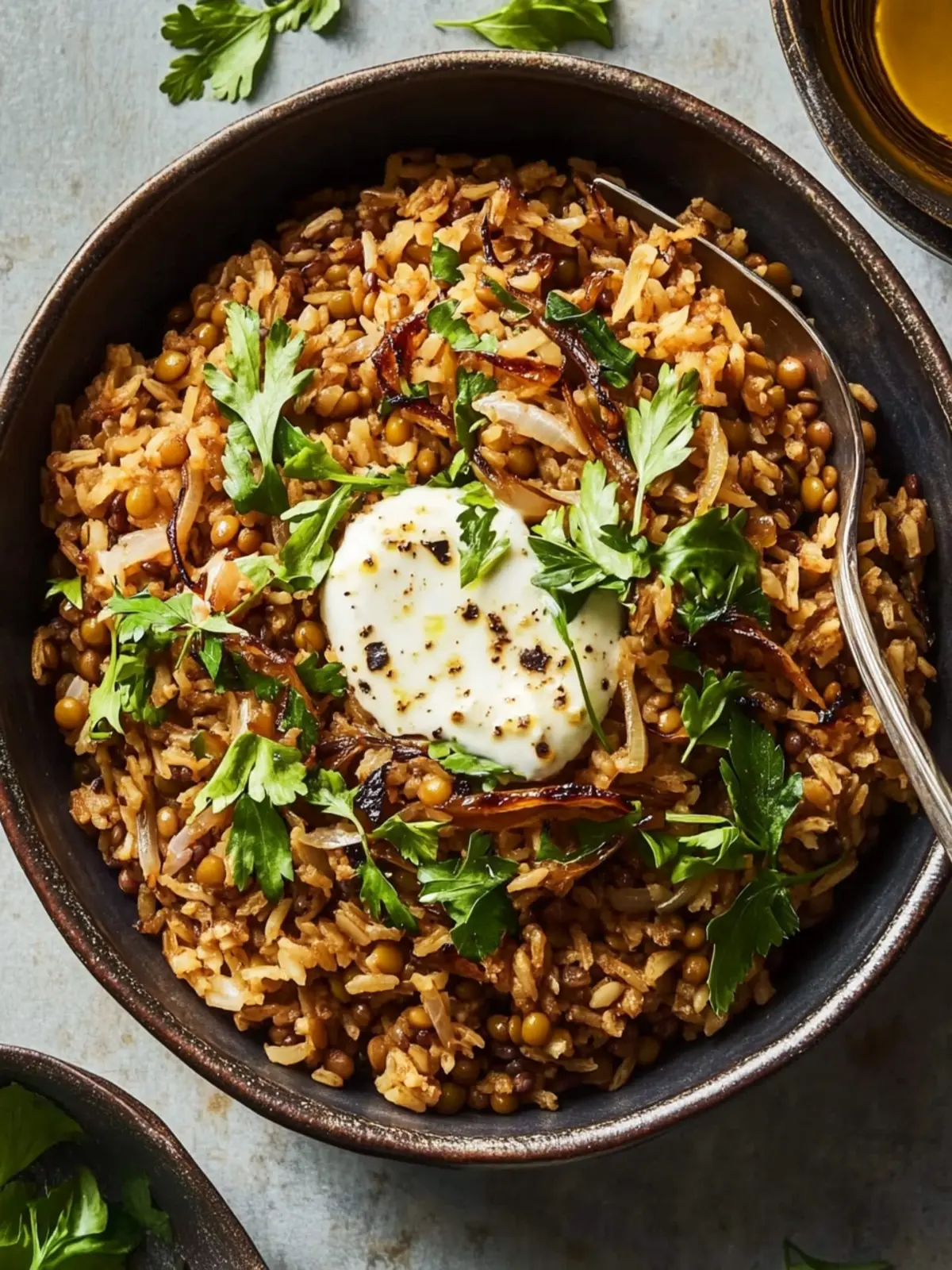 Mujadara: A Flavor-Packed Powerhouse of Rice and Lentils 2 Mujadara, a Powerhouse Blend of Rice, Lentils, and Deeply Caramelized Onions