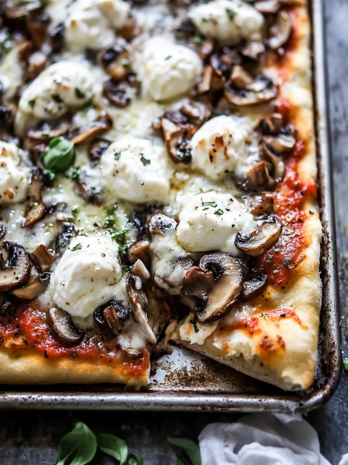 Delicious Sheet Pan Mushroom & Burrata Pizza in 30 Minutes 5 Sheet Pan Mushroom & Burrata Pizza