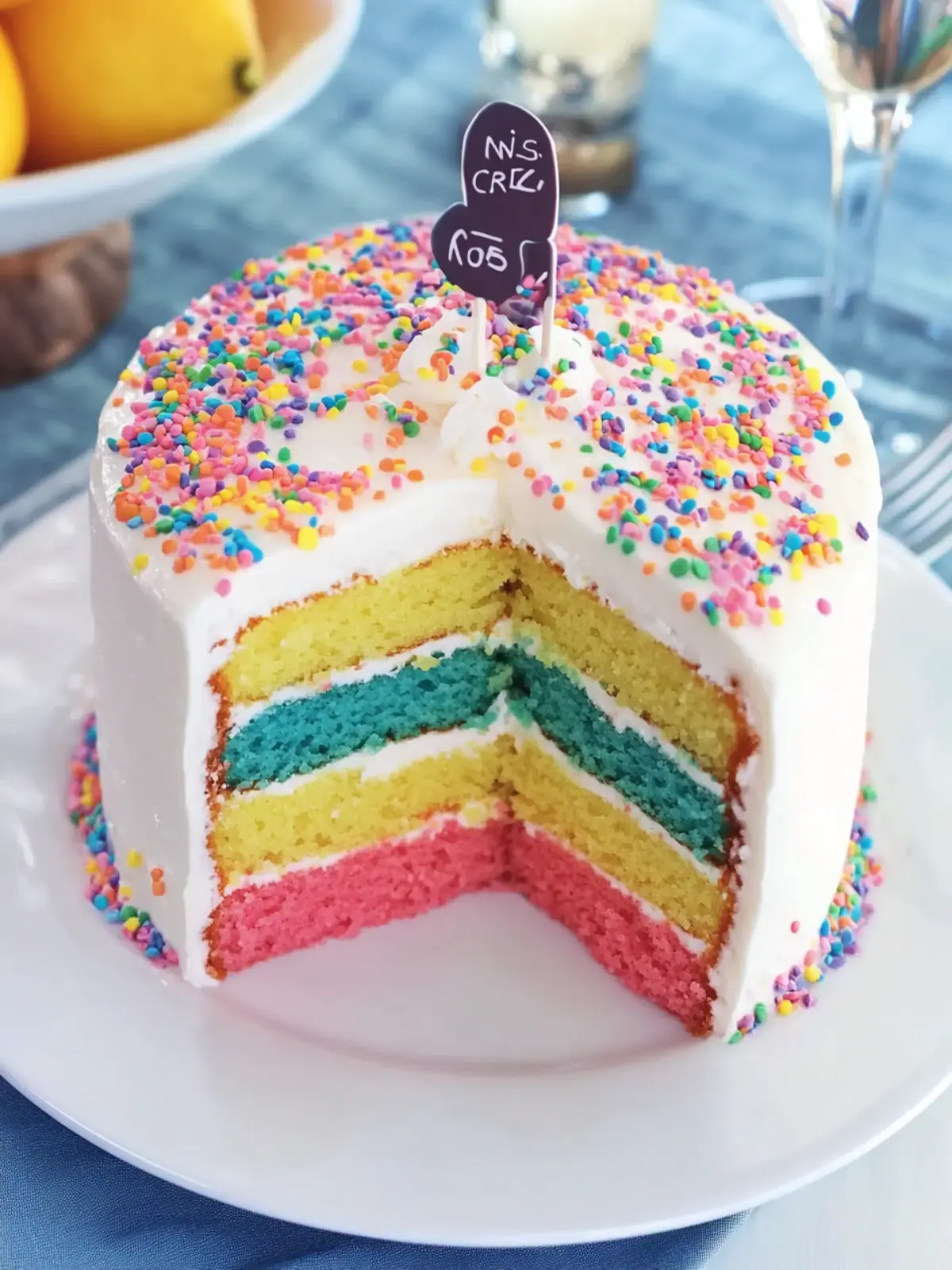 Rainbow-Surprise Lemon Cake Recipe & Cookbook Giveaway Delight 5 Rainbow-Surprise Lemon Cake & Surprise-Inside Cakes Cookbook Giveaway