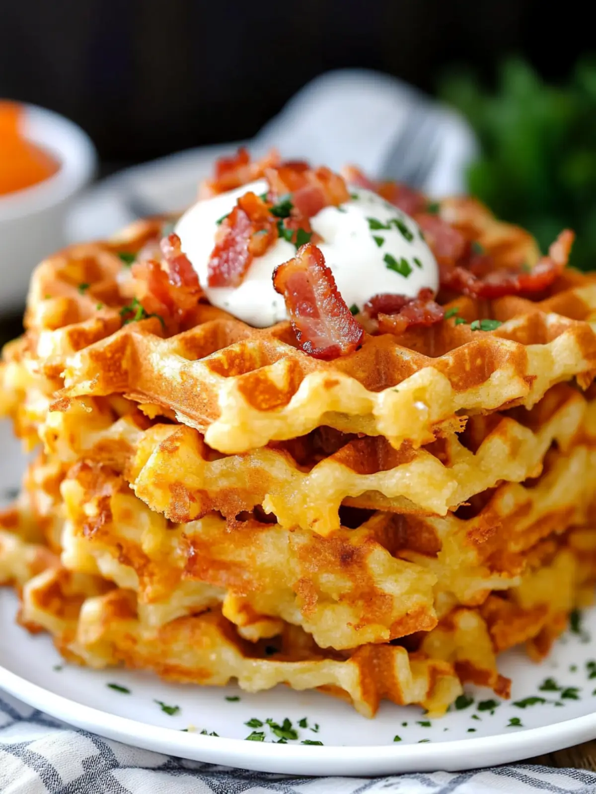 Bacon and Cheese Loaded Hashbrown Waffles for Weekend Brunch 4 Bacon and Cheese Loaded Hashbrown Waffles