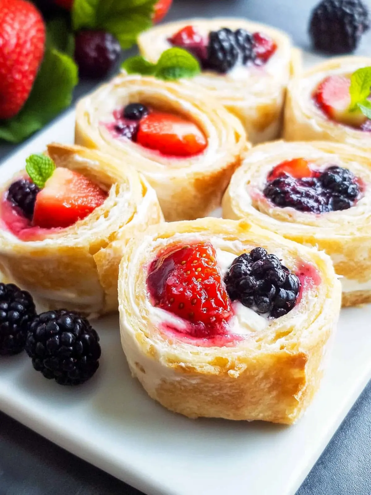 Easy Fruit Pinwheels with Cream Cheese and Berries Delight 4 Easy Fruit Pinwheels with Cream Cheese and Berries