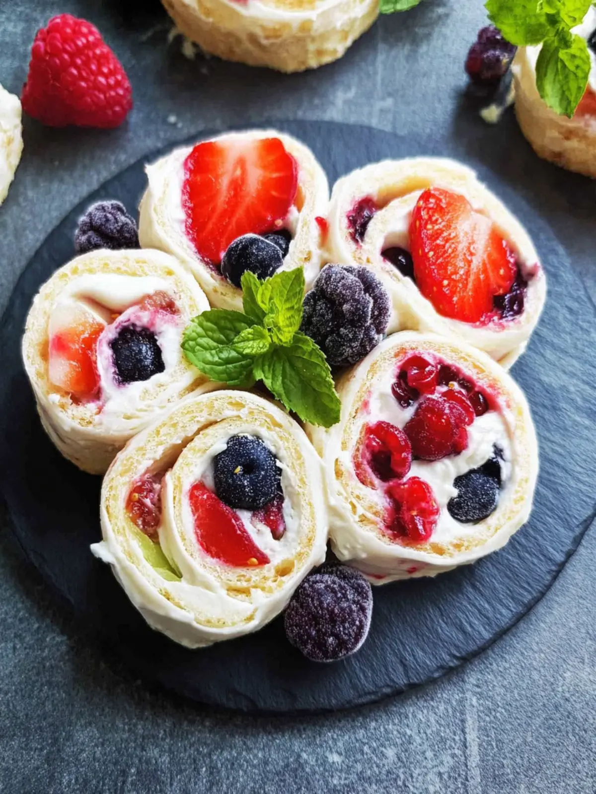 Easy Fruit Pinwheels with Cream Cheese and Berries Delight 3 Easy Fruit Pinwheels with Cream Cheese and Berries