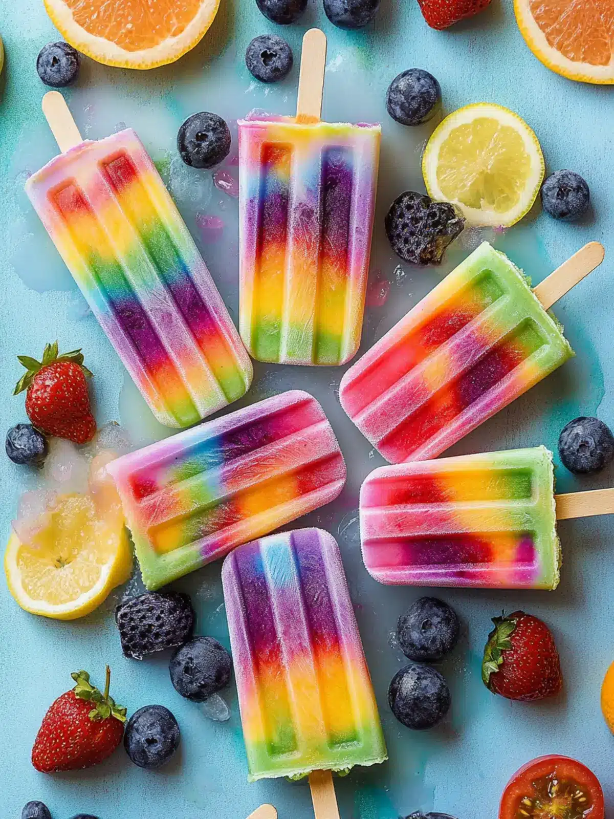 Vibrant Rainbow Popsicles: Refreshing Summer Delight at Home 4 Rainbow Popsicles