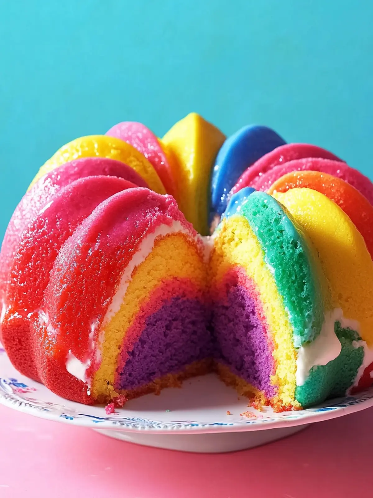 Color-Packed Rainbow Bundt Cake That Delights Everyone 5 Rainbow Bundt Cake