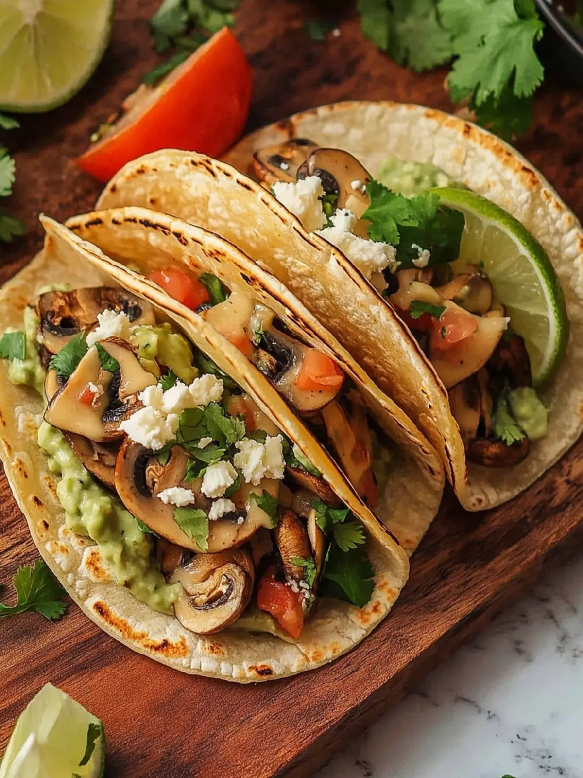 Savory Mushroom Tacos: Quick Vegan Delight in 15 Minutes 3 Mushroom Tacos