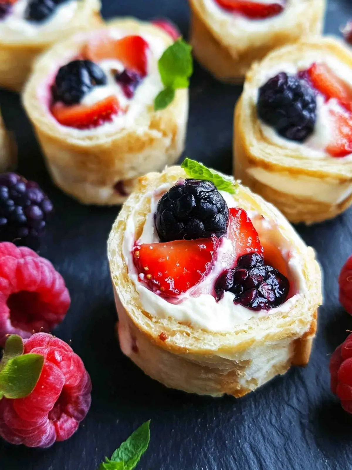 Easy Fruit Pinwheels with Cream Cheese and Berries Delight 2 Easy Fruit Pinwheels with Cream Cheese and Berries