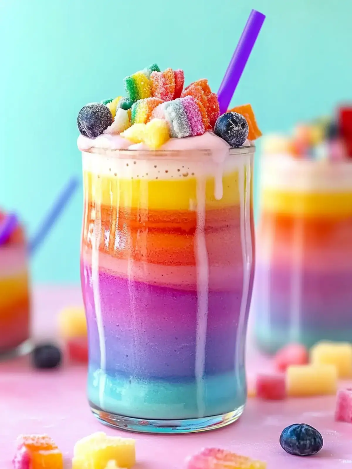 Pretty Rainbow Smoothie Recipe: A Colorful Breakfast Delight 3 Pretty Rainbow Smoothie Recipe