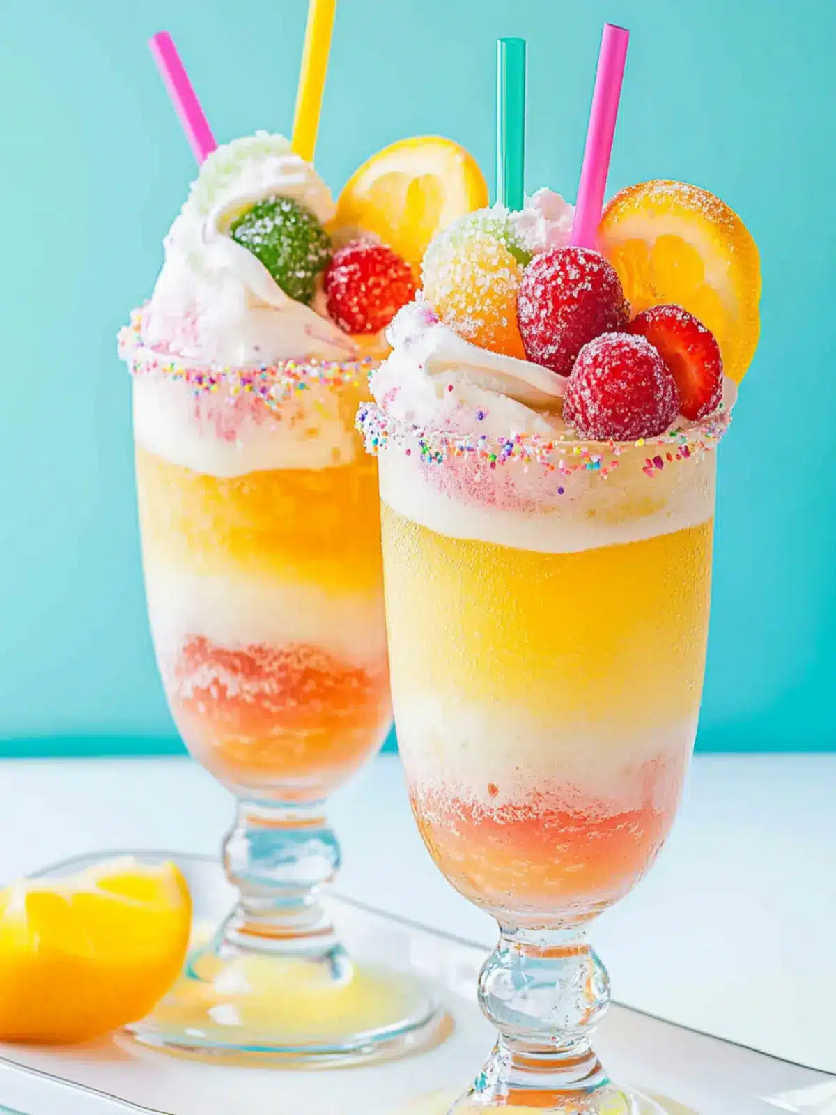 Rainbow Sherbet Sparkling Cider Floats for a Festive Cheers 4 Rainbow Sherbet Sparkling Cider Floats