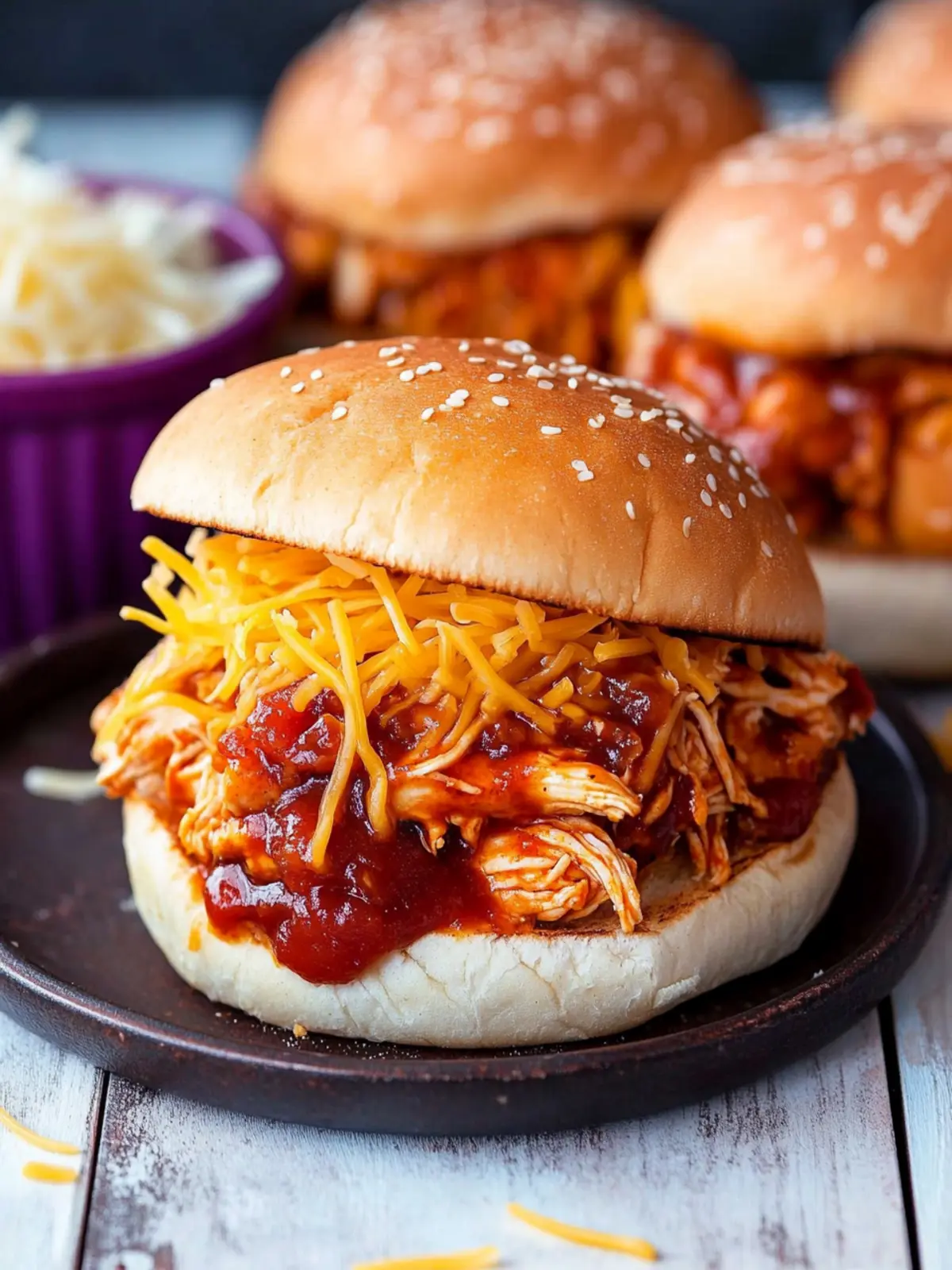 Savory Cheesy Shredded BBQ Chicken Sandwiches You’ll Love 4 Cheesy Shredded BBQ Chicken Sandwiches