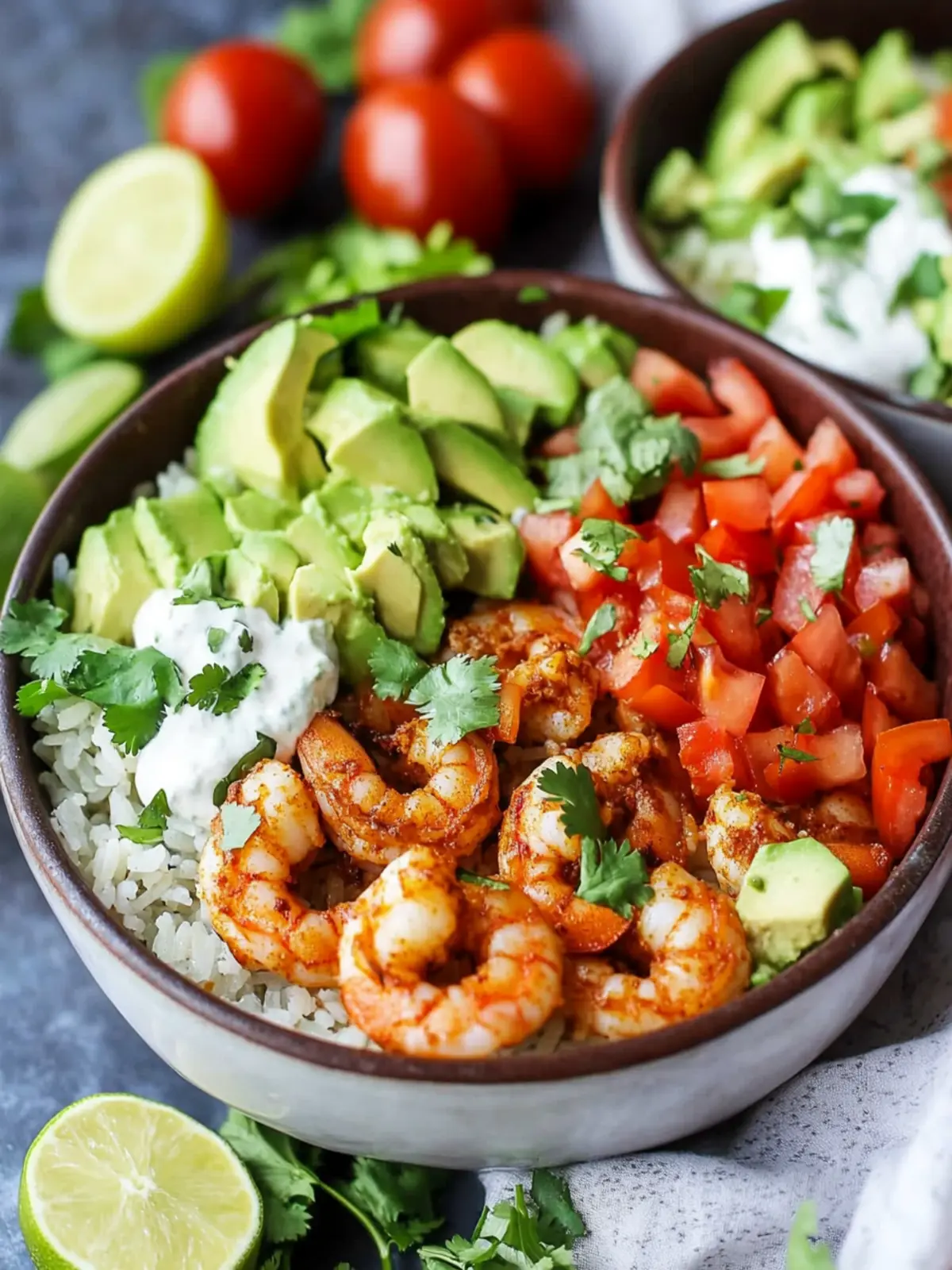 Mexican Rice Bowls with Shrimp: Quick, Fresh, and Flavorful 2 Mexican Rice Bowls with Shrimp