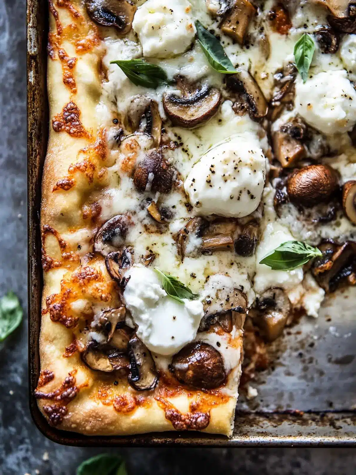 Delicious Sheet Pan Mushroom & Burrata Pizza in 30 Minutes 4 Sheet Pan Mushroom & Burrata Pizza