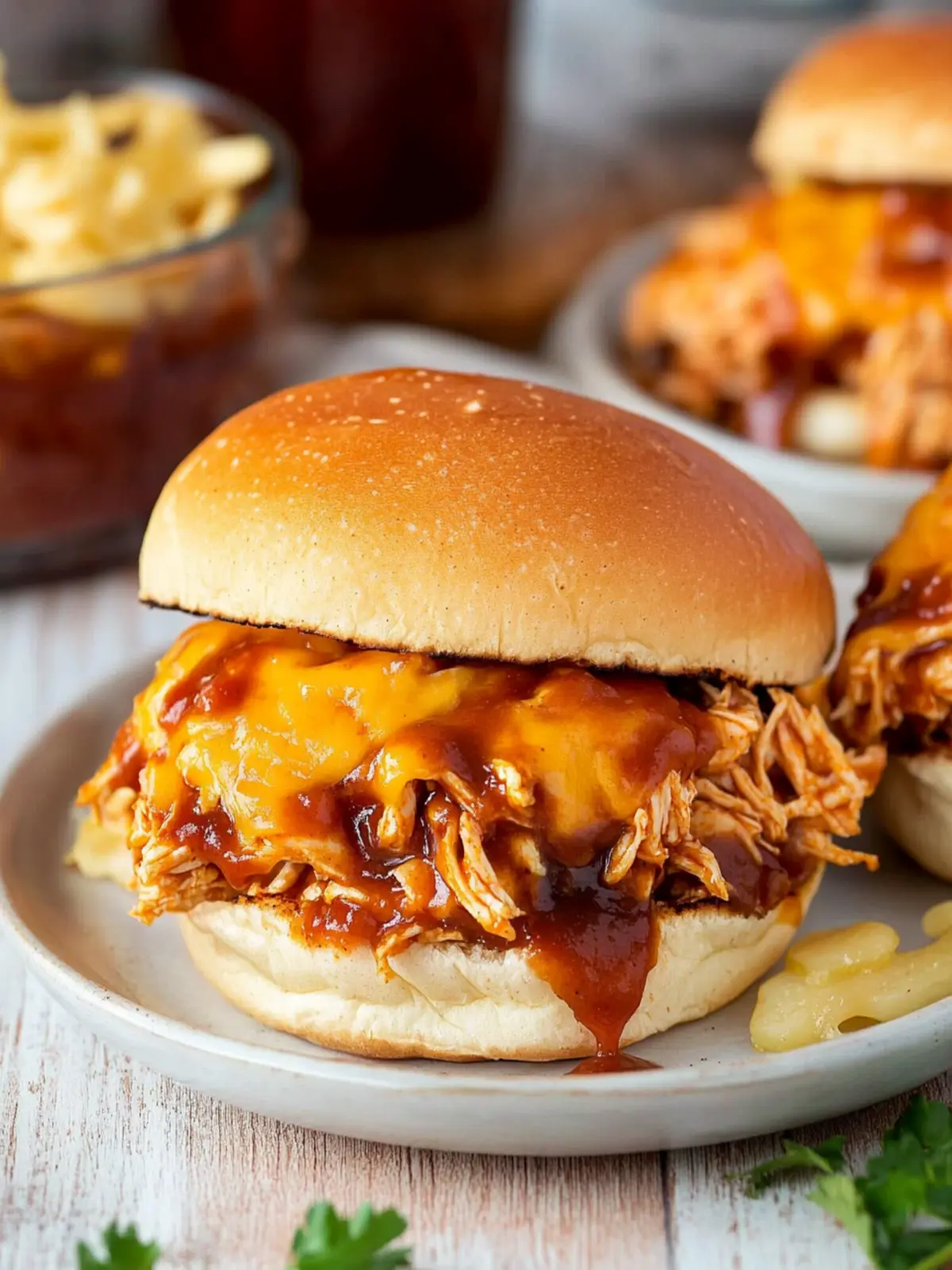 Savory Cheesy Shredded BBQ Chicken Sandwiches You’ll Love 5 Cheesy Shredded BBQ Chicken Sandwiches