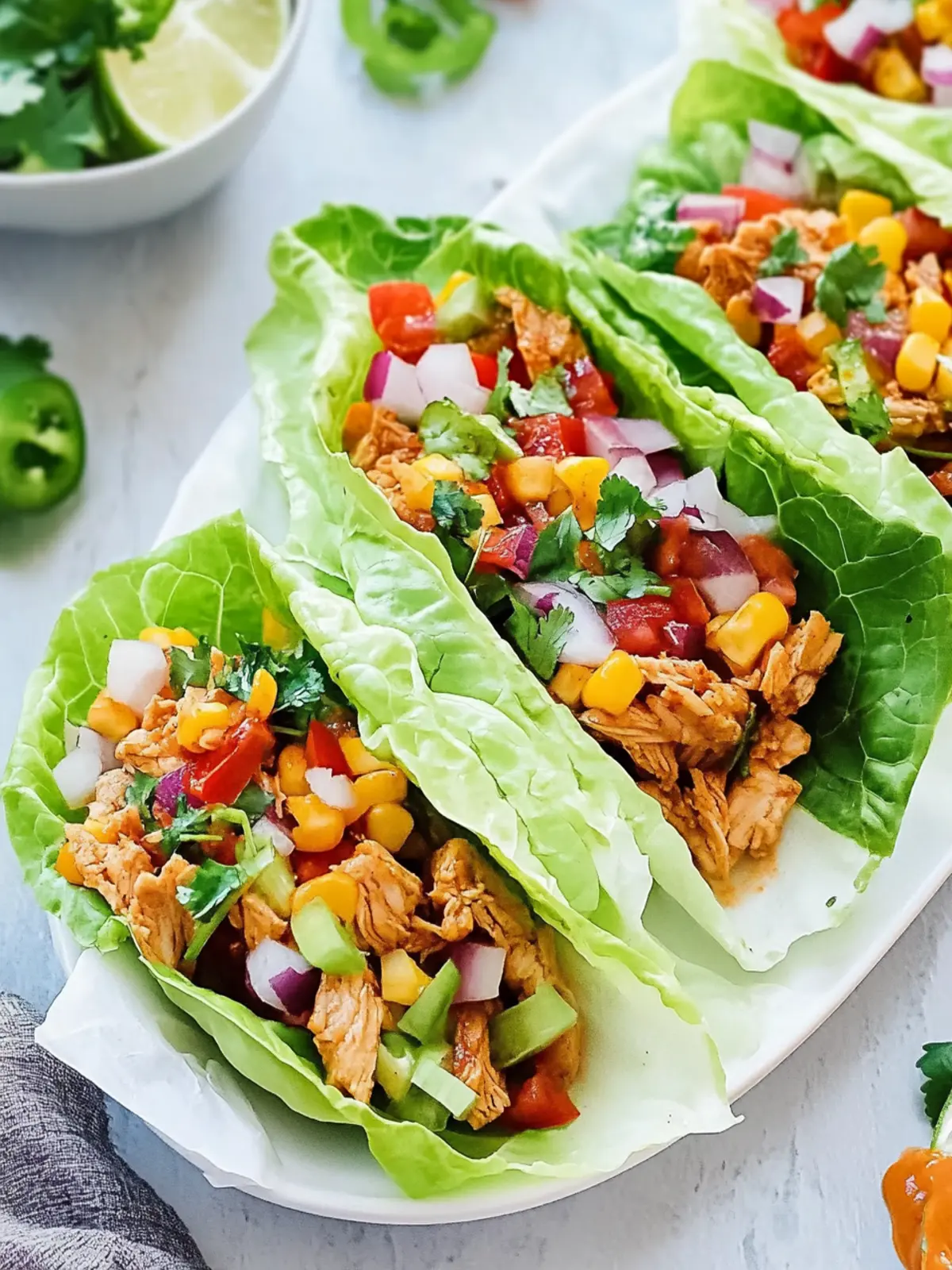 Savory Chicken Taco Lettuce Wraps for Guilt-Free Tasty Nights 5 Chicken Taco Lettuce Wraps