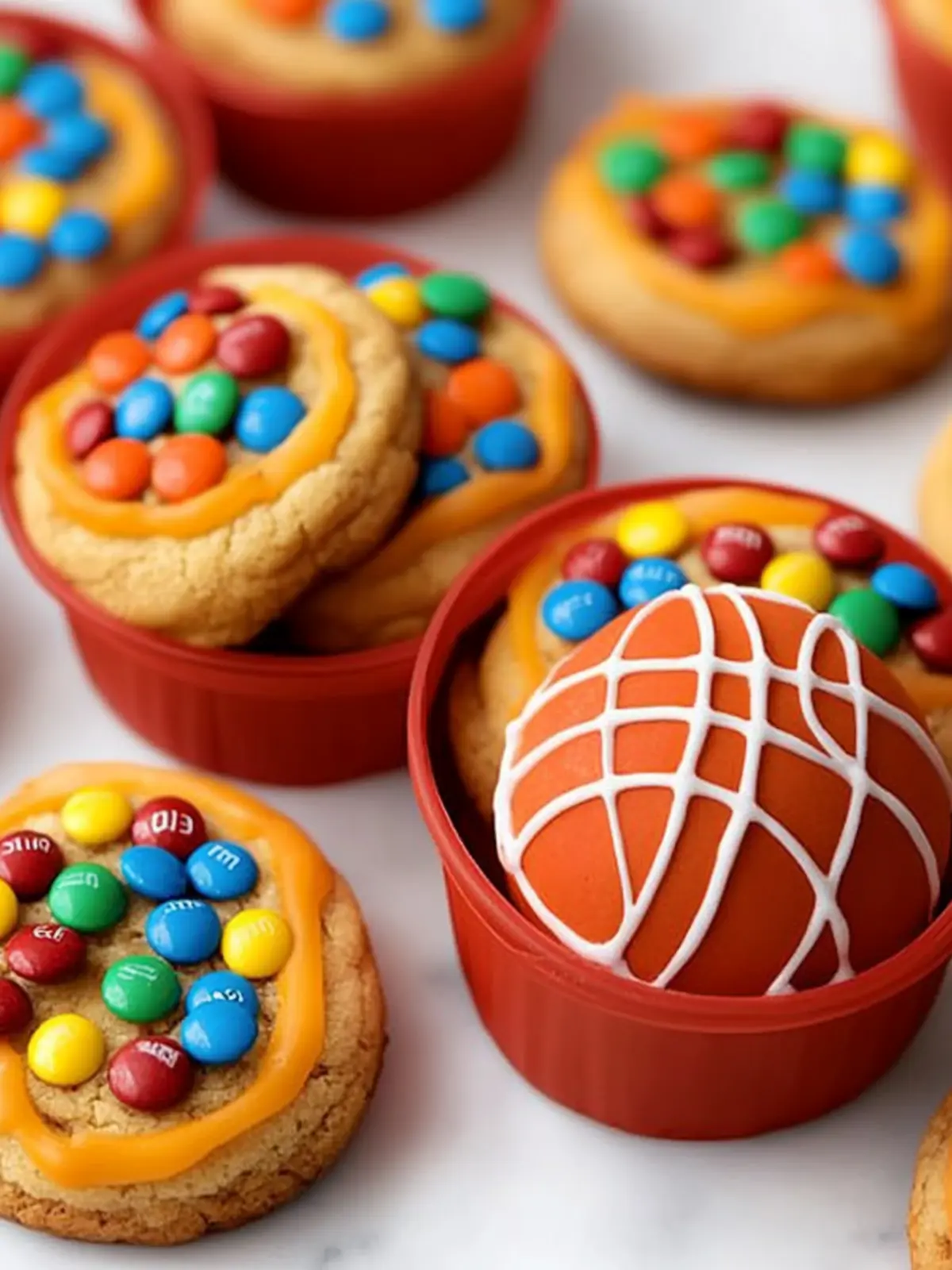 Basketball Piñata Cookies Filled with Skittles Surprise 5 Basketball Piñata Cookies filled with Skittles