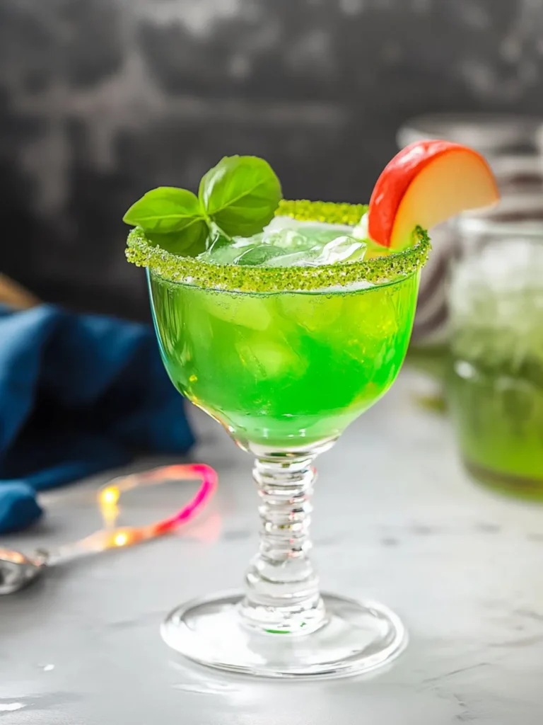 Rainbow Rim Green Irish Whiskey Cocktail