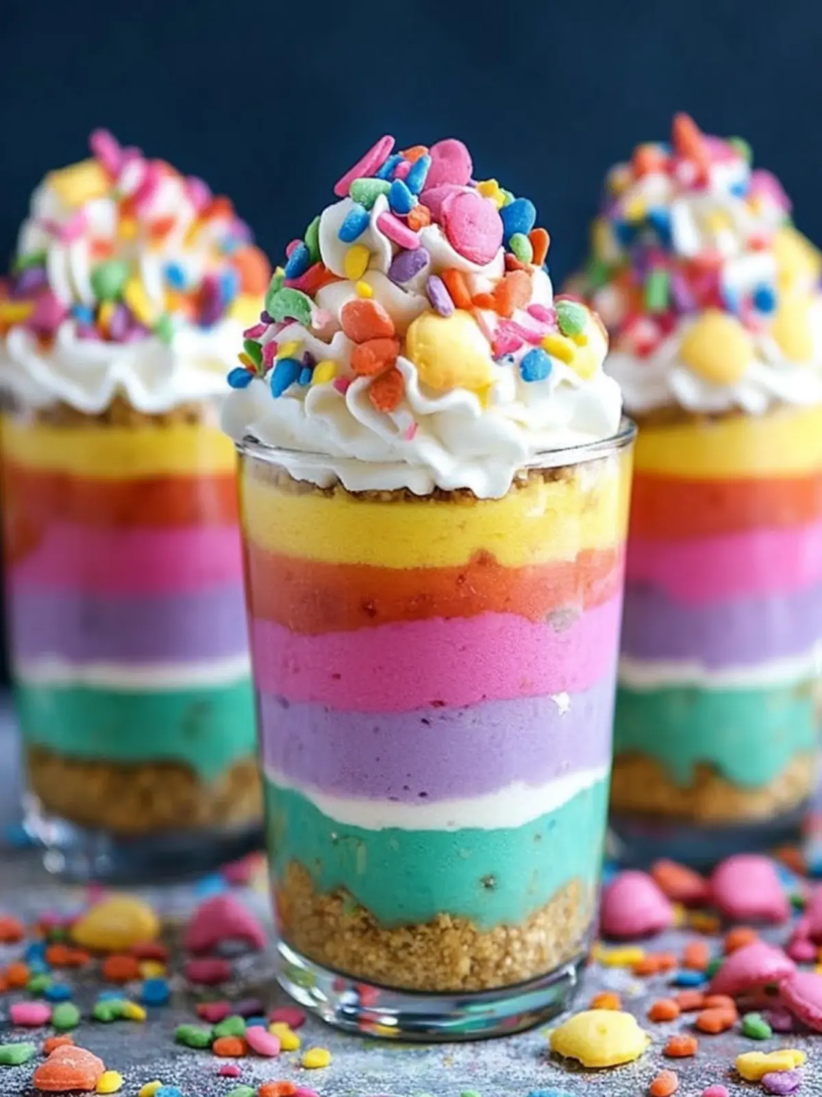Colorful Rainbow No-Bake Cheesecake Parfaits to Wow Your Guests 4 Rainbow No-Bake Cheesecake Parfaits