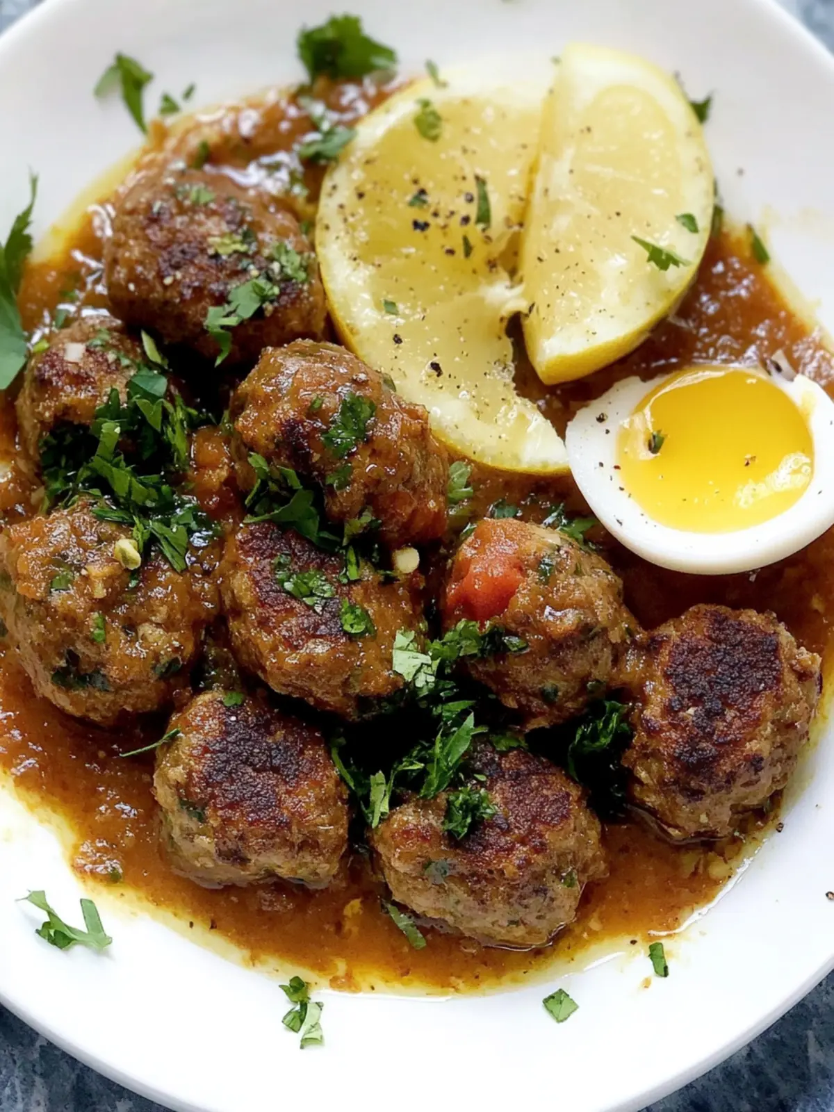 Lamb Koftas with Spicy Masala and Boiled Eggs Delight 3 Lamb Koftas