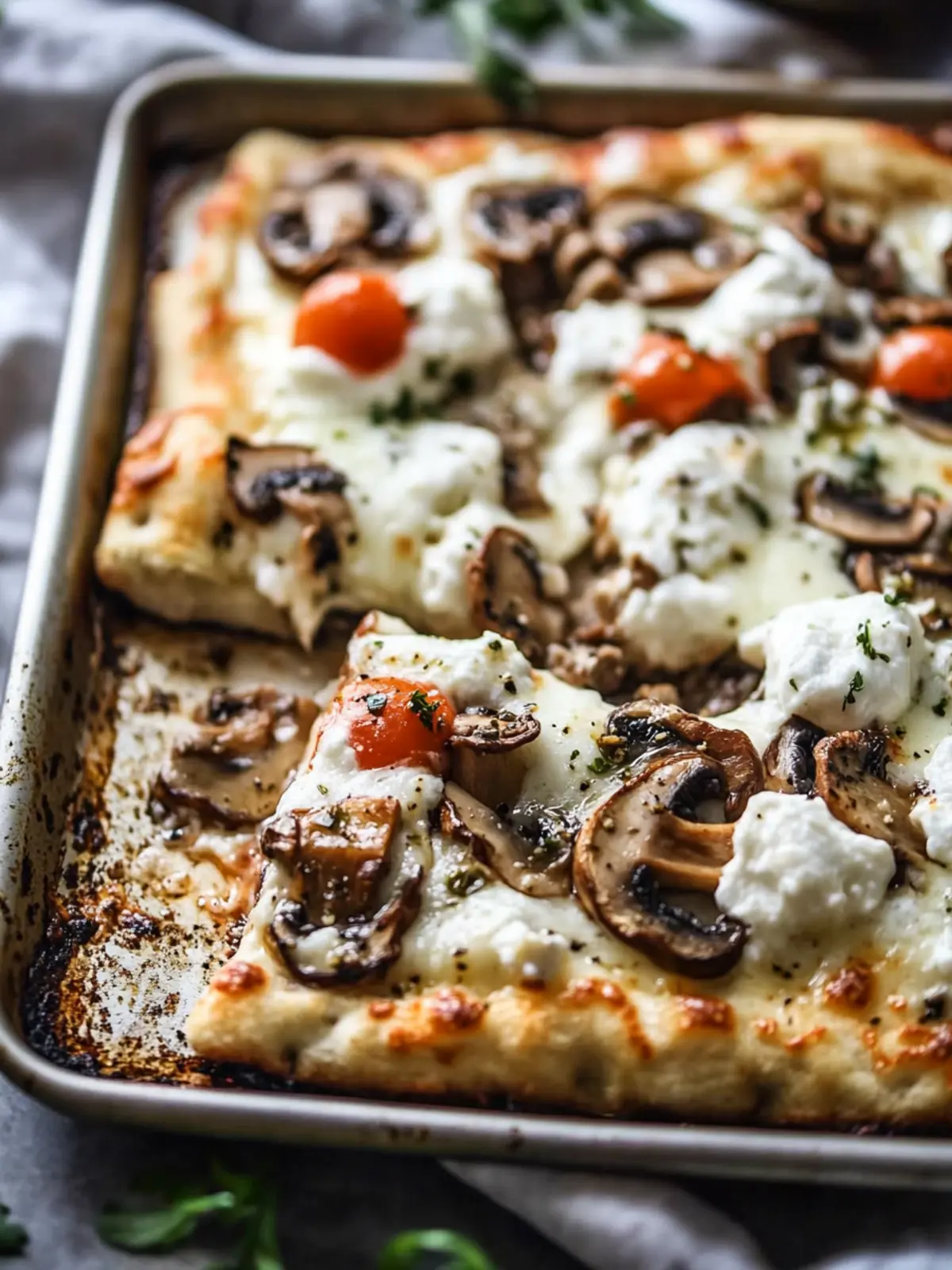 Delicious Sheet Pan Mushroom & Burrata Pizza in 30 Minutes 3 Sheet Pan Mushroom & Burrata Pizza