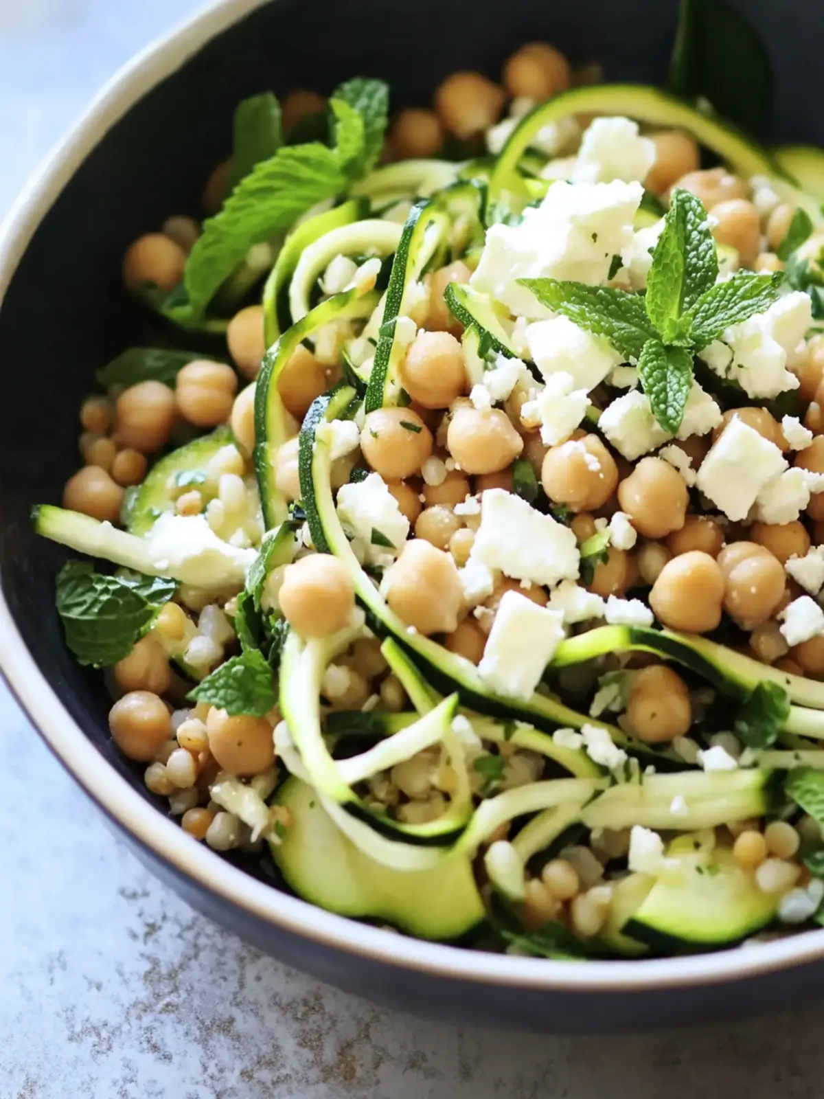 Chickpea, Barley and Zucchini Ribbon Salad with Mint and Feta Bliss 3 Chickpea, Barley and Zucchini Ribbon Salad with Mint and Feta