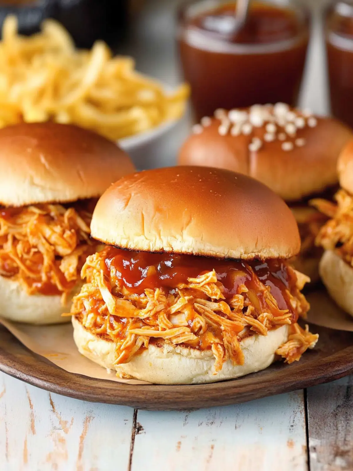 Savory Cheesy Shredded BBQ Chicken Sandwiches You’ll Love 3 Cheesy Shredded BBQ Chicken Sandwiches