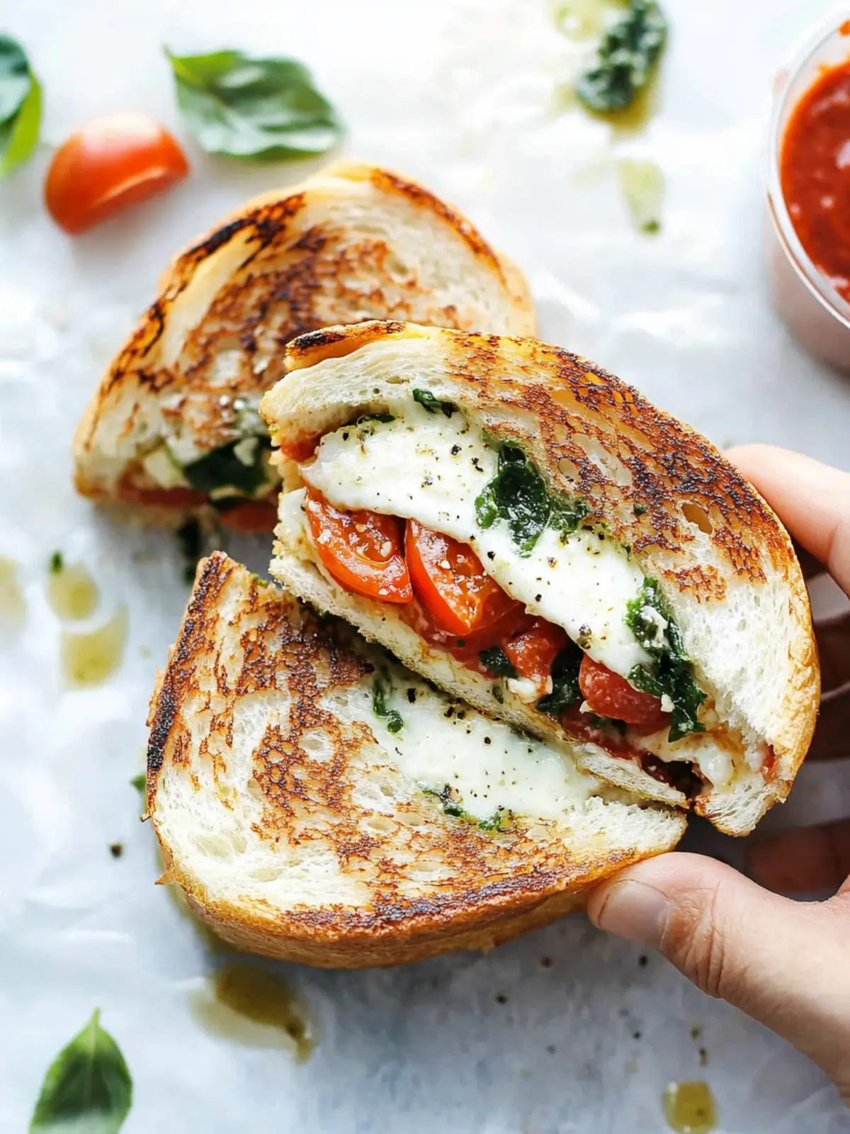 Loaded Caprese Grilled Cheese with Garlic Butter Bliss 3 Loaded Caprese Grilled Cheese